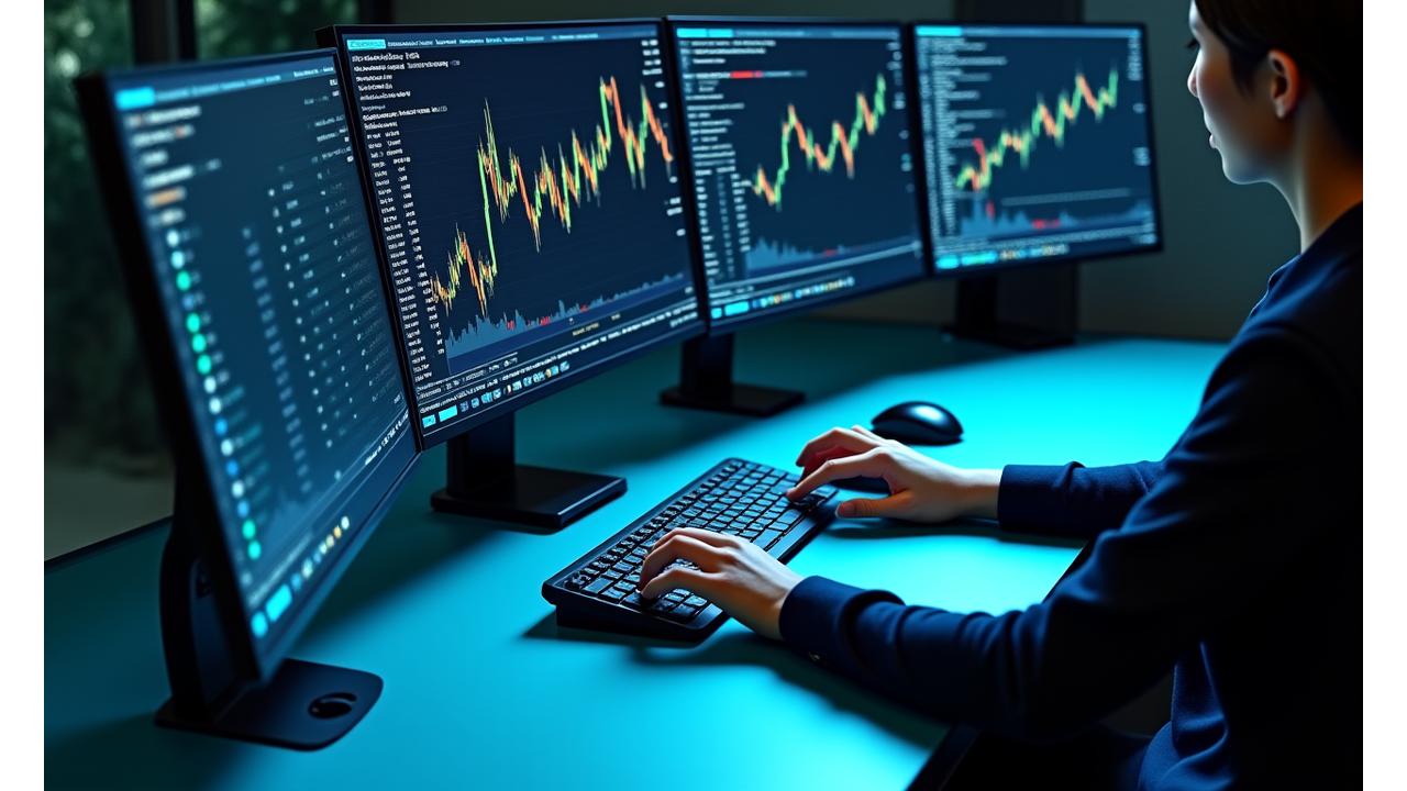 다양한 금융 데이터 지표, 차트, 그래프가 표시된 복잡한 투자 대시보드 화면